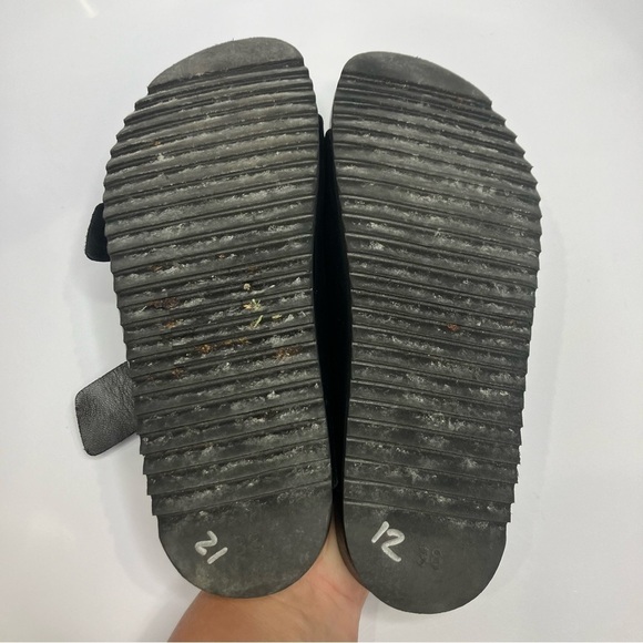 Antenora black 2 strap sandals slides bling buckles size 38 - Picture 6 of 7